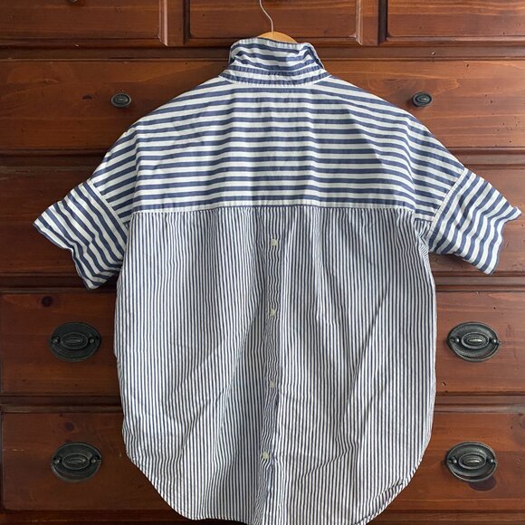 Madewell Courier Button-Back Shirt in Stripe Mix - Picture 3 of 5